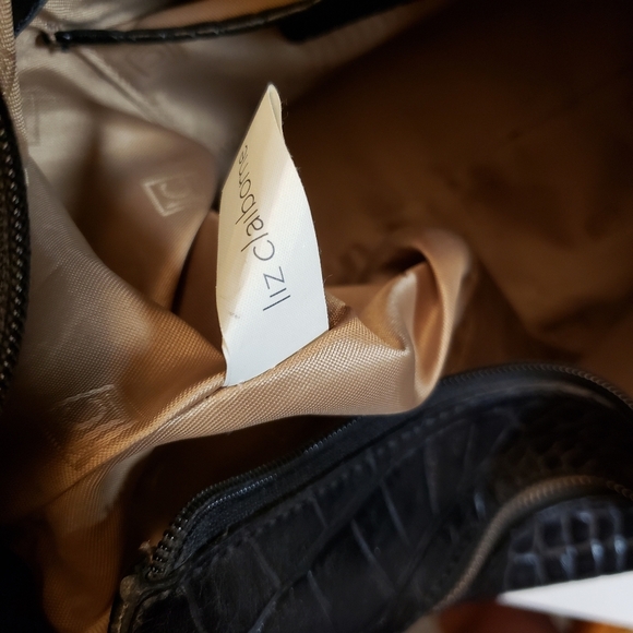 Claiborne Black Embossed Women's Bag - Picture 4 of 11